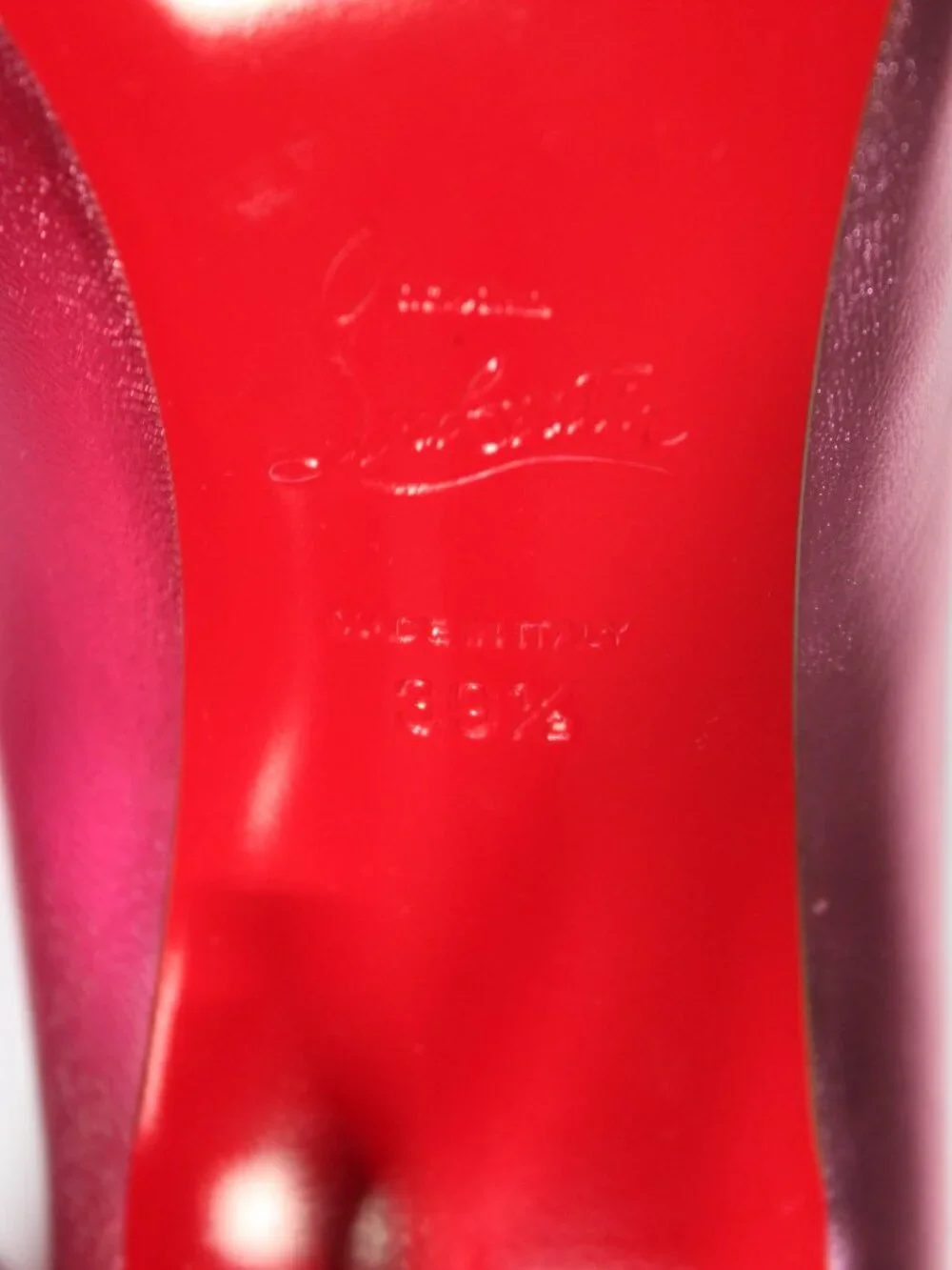 NEW Christian Louboutin Metallic Pink Hot Chick Heels Pumps Red Bottom 39.5